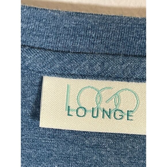 Logo Sweater Women M Blue Neutral Mature Active Sporty Ruffle Preppy Classic 80s - Picture 2 of 10